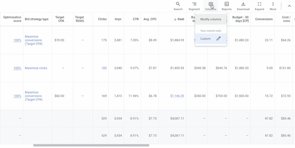 Easily Track Cost vs. Budget with Custom Columns